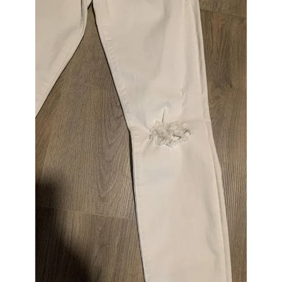 Little Miss Ankle Mother Jeans Looker Women's Size 26 White Cotton Distressed